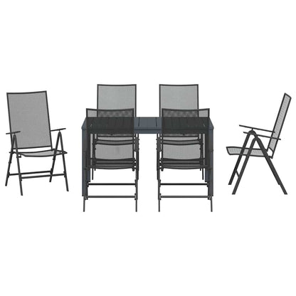 vidaXL Garden Dining Set 7 pcs Anthracite Powder-coated Steel