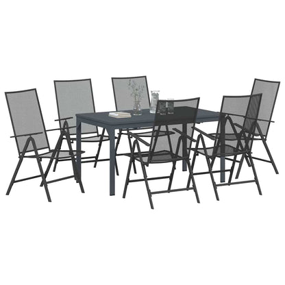 vidaXL Garden Dining Set 7 pcs Anthracite Powder-coated Steel