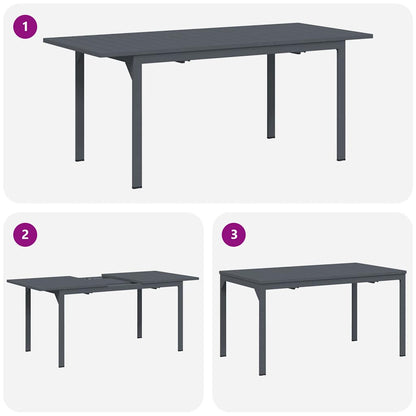 vidaXL Garden Dining Set 9 pcs Anthracite Powder-coated Steel