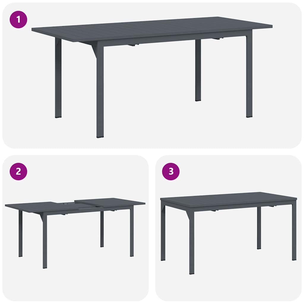 vidaXL Garden Dining Set 7 pcs Anthracite Powder-coated Steel