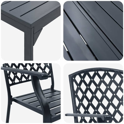 vidaXL Garden Dining Set 7 pcs Anthracite Powder-coated Steel