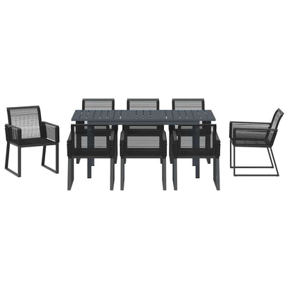 vidaXL Garden Dining Set 9 pcs Black Poly Rattan
