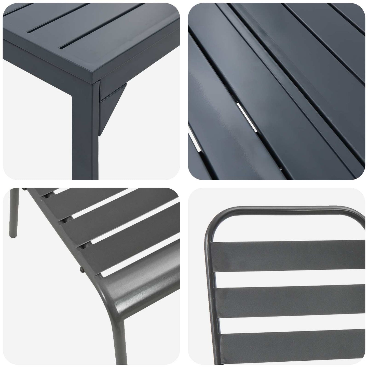 vidaXL Garden Dining Set 11 pcs Anthracite Powder-coated Steel