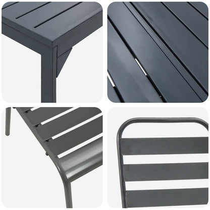vidaXL Garden Dining Set 11 pcs Anthracite Powder-coated Steel