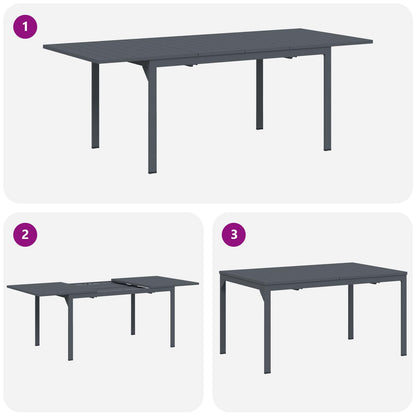 vidaXL Garden Dining Set 11 pcs Anthracite Powder-coated Steel