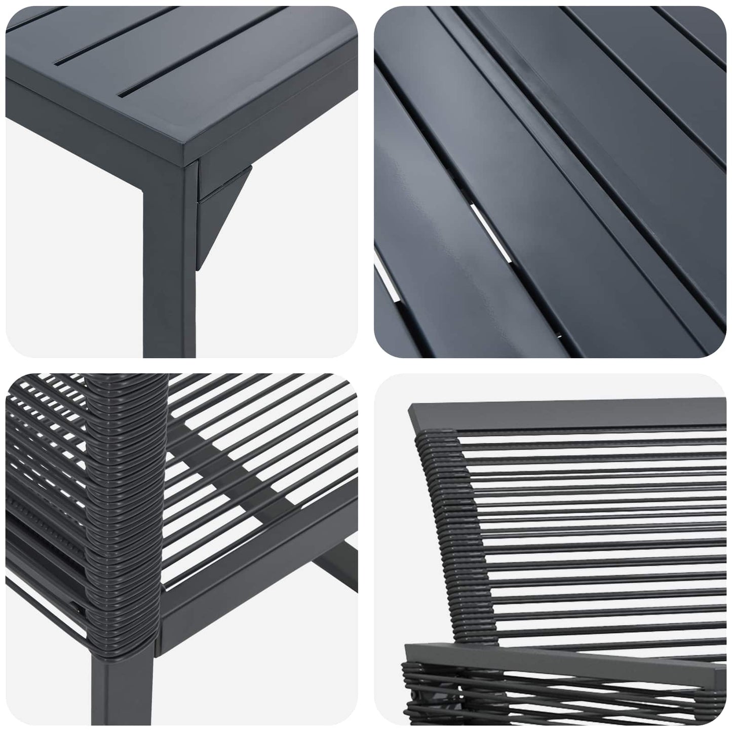 vidaXL Garden Dining Set 9 pcs Black Poly Rattan