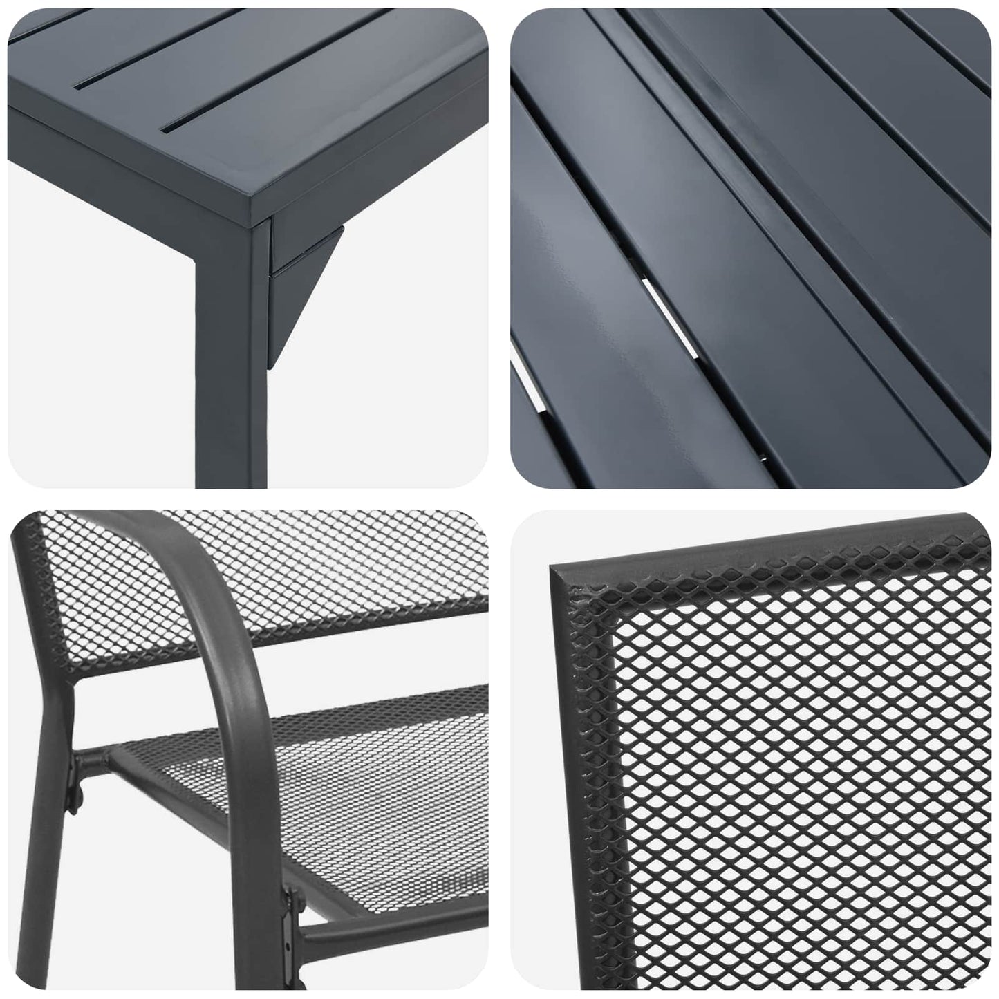 vidaXL Garden Dining Set 9 pcs Anthracite Steel