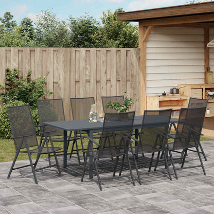 vidaXL Garden Dining Set Folding 9 pcs Anthracite Steel