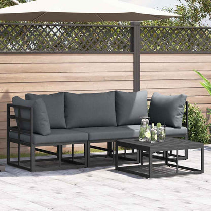 vidaXL Garden Sofa Set 4 pcs Black Metal