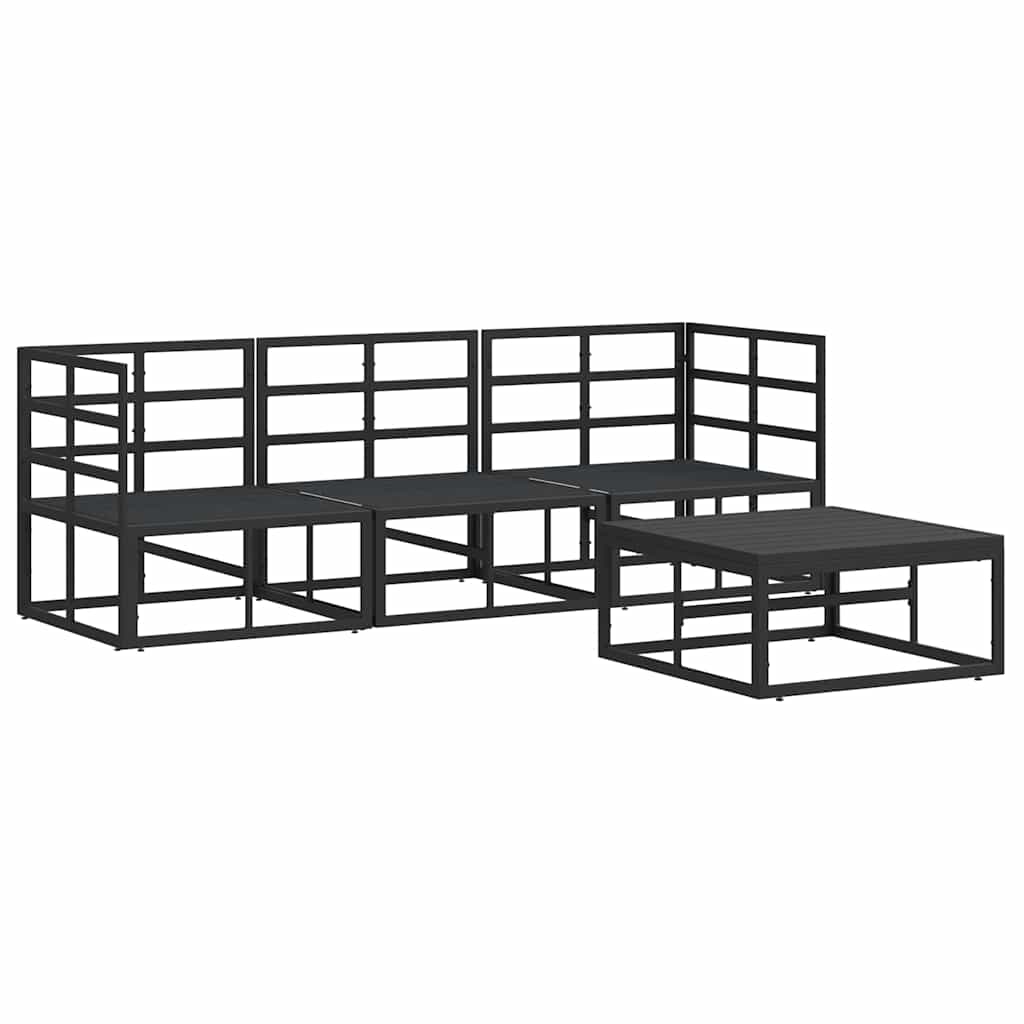vidaXL Garden Sofa Set 4 pcs Black Metal