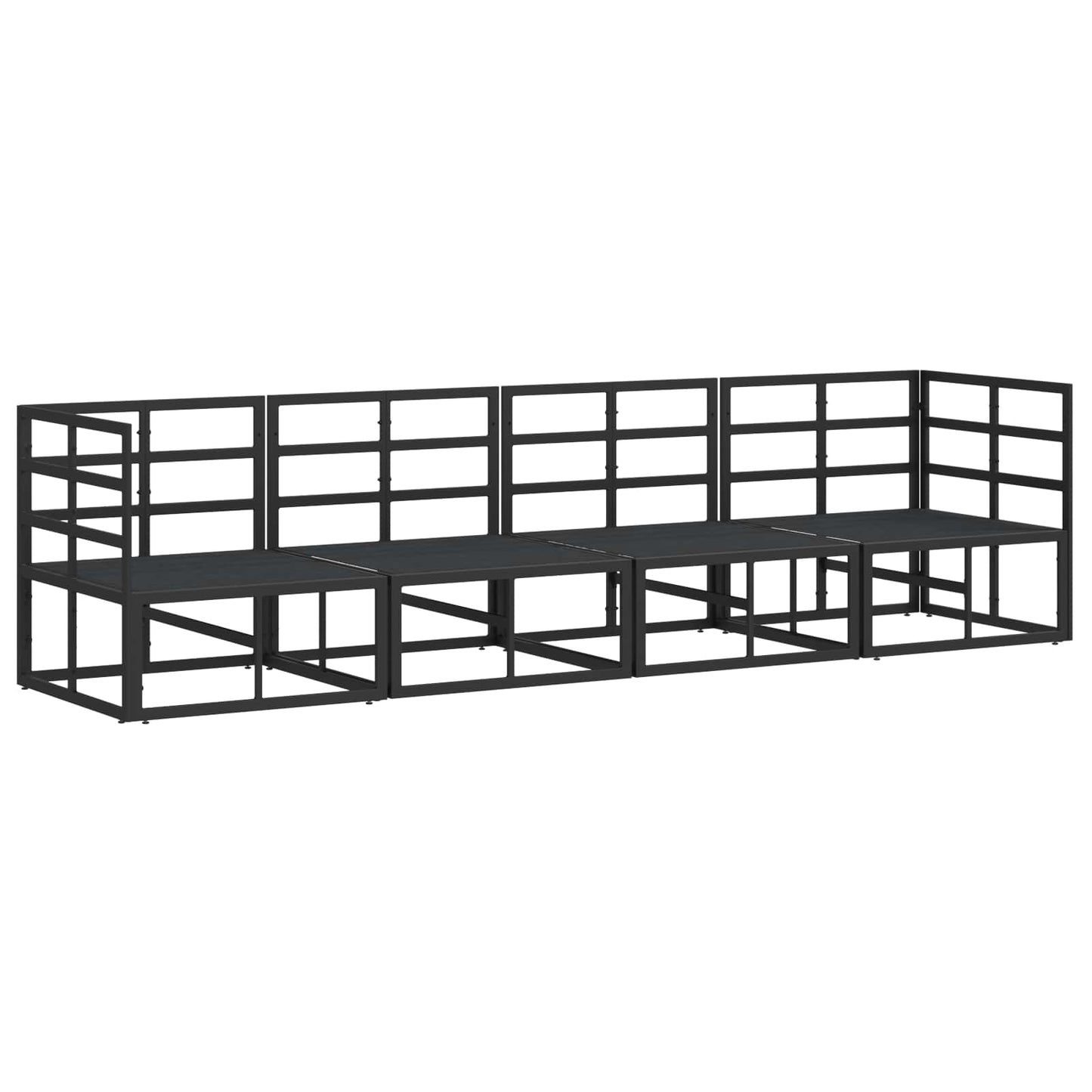 vidaXL Garden Sofa Set 4 pcs Black Metal