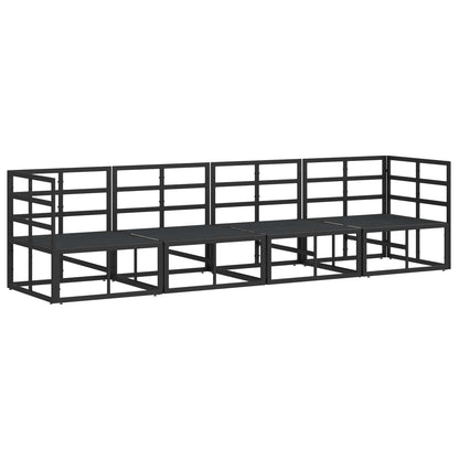 vidaXL Garden Sofa Set 4 pcs Black Metal