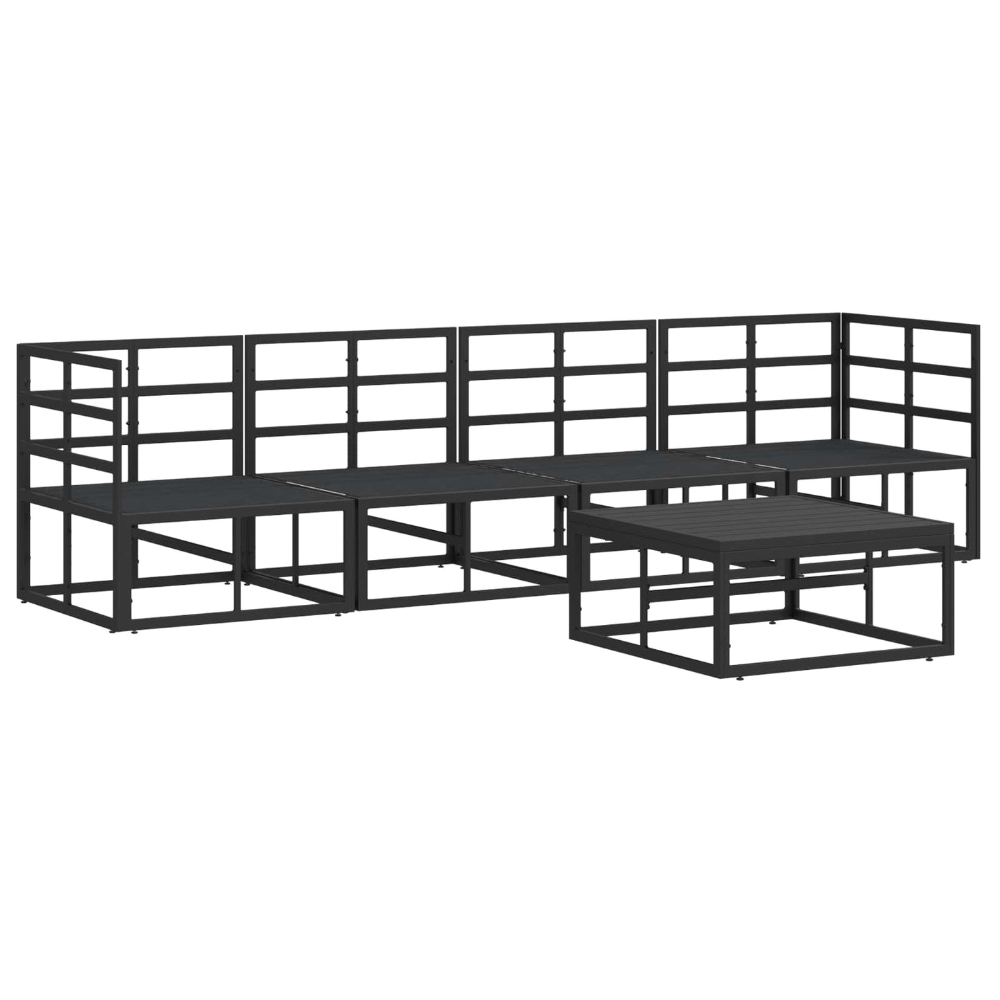 vidaXL Garden Sofa Set 5 pcs Black Metal