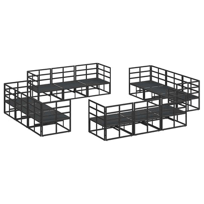 vidaXL Garden Sofa Set 12 pcs Black Metal