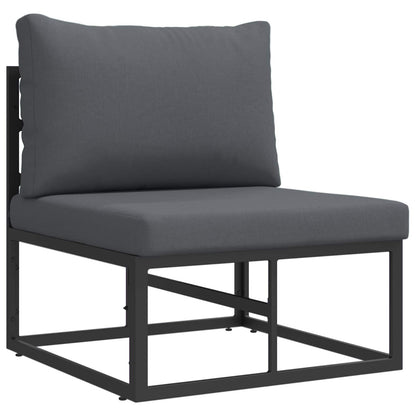 vidaXL Garden Sofa Set with Cushion 13 pcs Black Aluminium