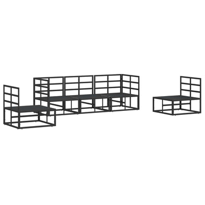 vidaXL Garden Sofa Set with Cushion 5 pcs Black Aluminium