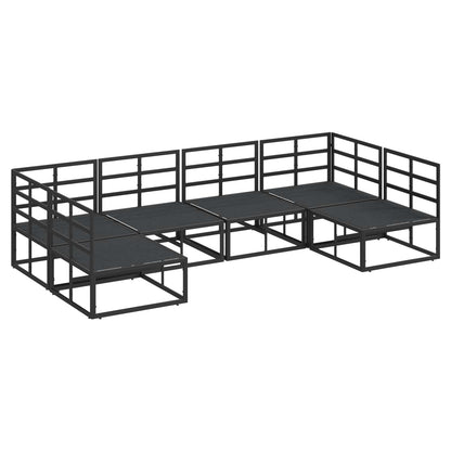 vidaXL Garden Sofa Set with Cushion 6 pcs Black Aluminium