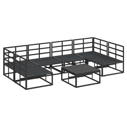 vidaXL Garden Sofa Set with Cushion 7 pcs Black Aluminium