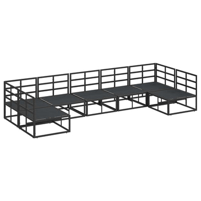 vidaXL Garden Sofa Set with Cushion 7 pcs Black Aluminium