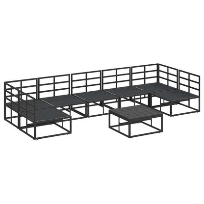 vidaXL Garden Sofa Set with Cushion 8 pcs Black Aluminium