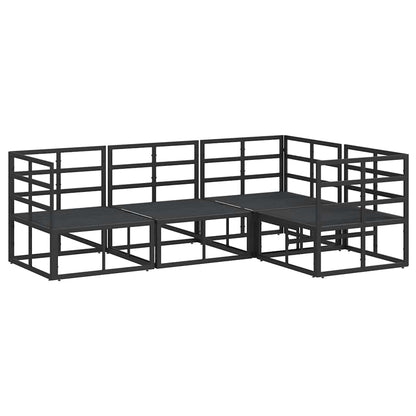 vidaXL Garden Sofa Set with Cushion 4 pcs Black Aluminium