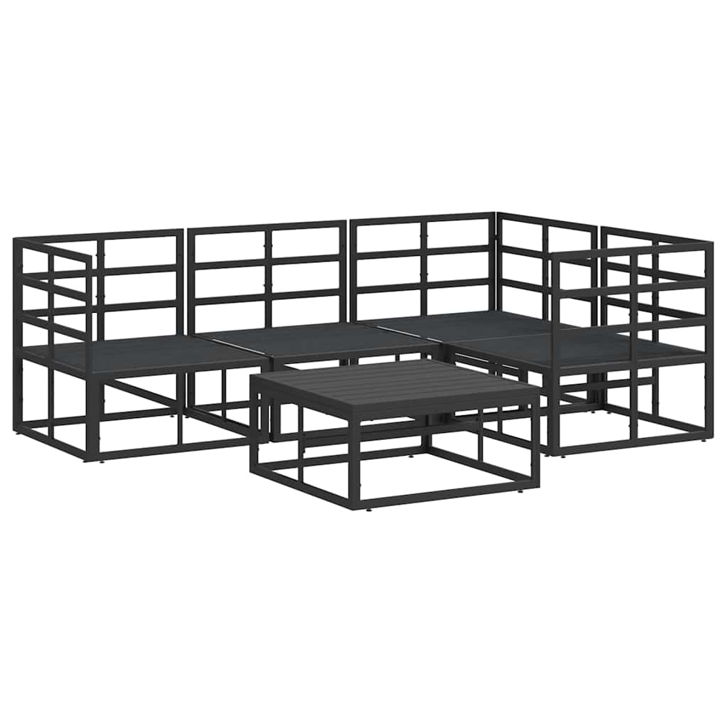 vidaXL Garden Sofa Set with Cushion 5 pcs Black Aluminium