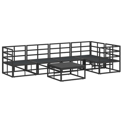 vidaXL Garden Sofa Set with Cushion 6 pcs Black Aluminium