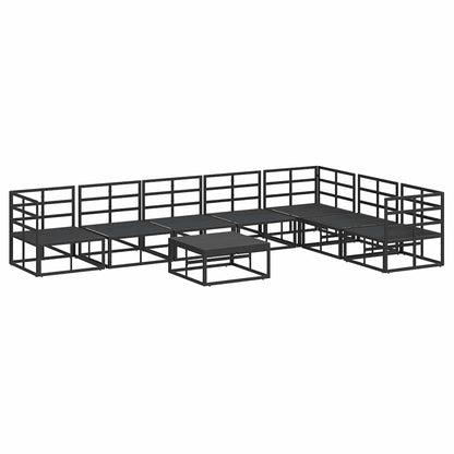 vidaXL Garden Sofa Set with Cushion 8 pcs Black Aluminium