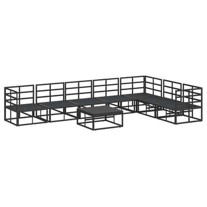 vidaXL Garden Sofa Set with Cushion 8 pcs Black Aluminium