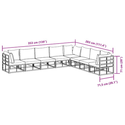 vidaXL Garden Sofa Set with Cushion 8 pcs Black Aluminium