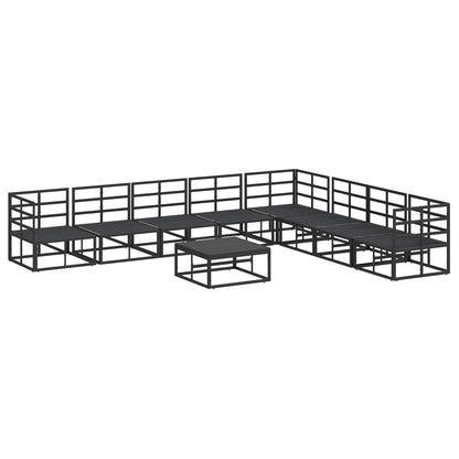 vidaXL Garden Sofa Set with Cushion 9 pcs Black Aluminium