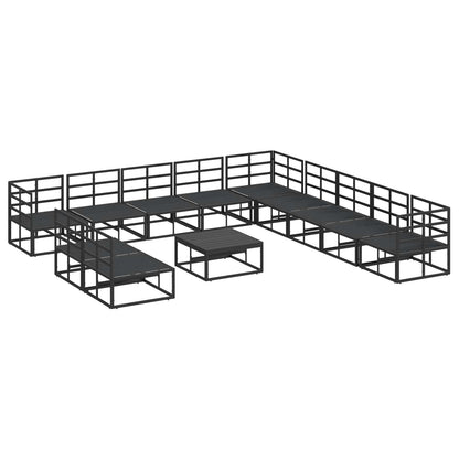 vidaXL Garden Sofa Set with Cushion 12 pcs Black Aluminium