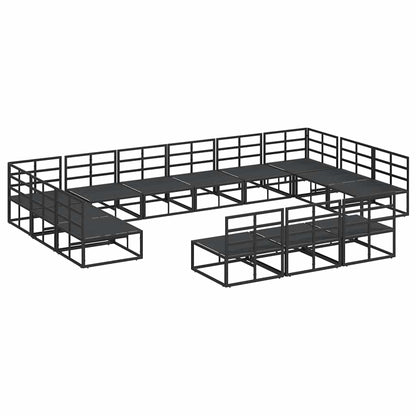 vidaXL Garden Sofa Set with Cushion 13 pcs Black Aluminium