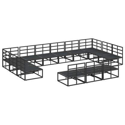 vidaXL Garden Sofa Set with Cushion 13 pcs Black Aluminium