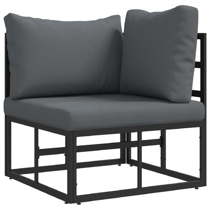 vidaXL Garden Sofa Set with Cushion 14 pcs Black Aluminium