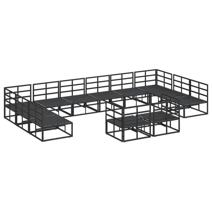 vidaXL Garden Sofa Set with Cushion 12 pcs Black Aluminium