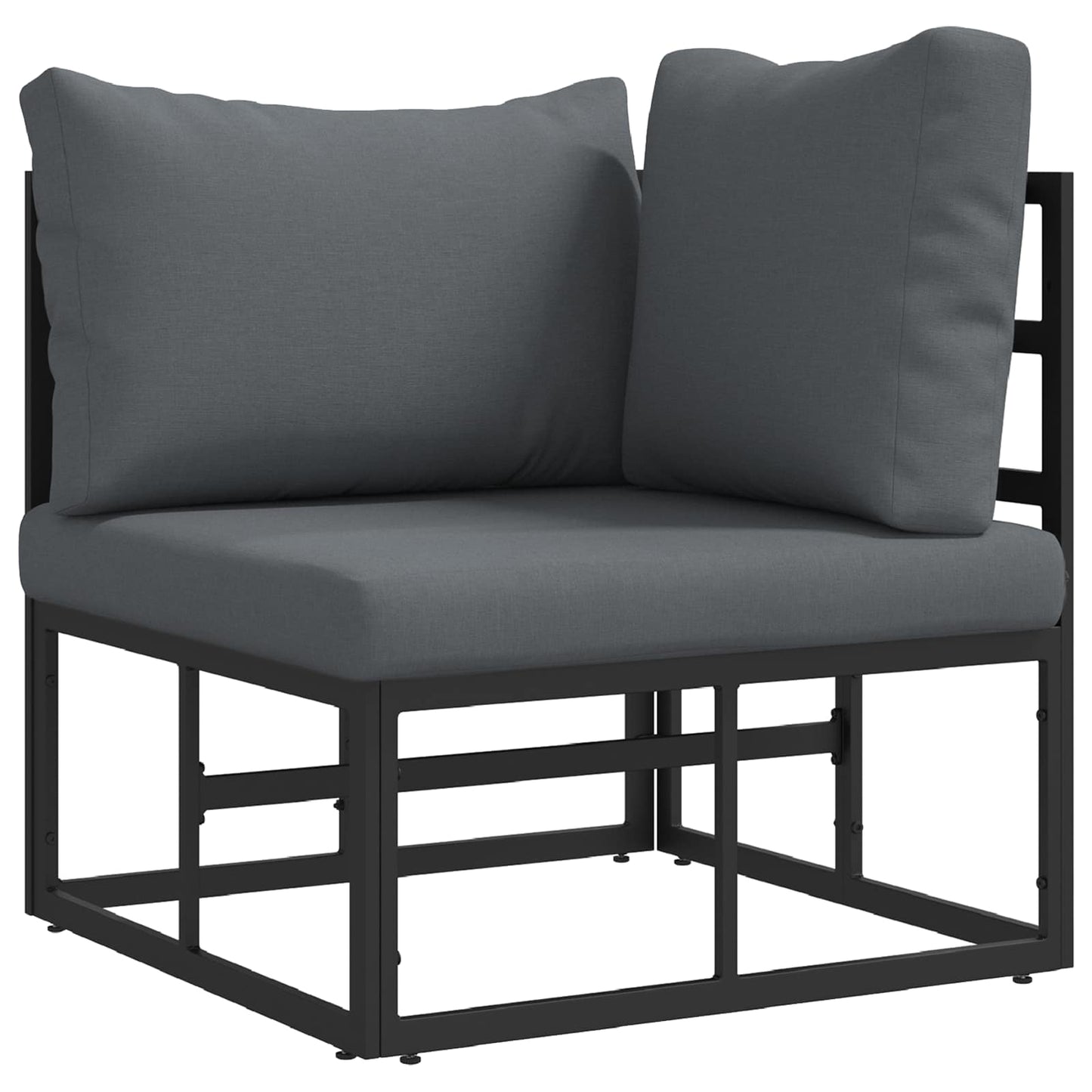 vidaXL Garden Sofa Set with Cushion 13 pcs Black Aluminium