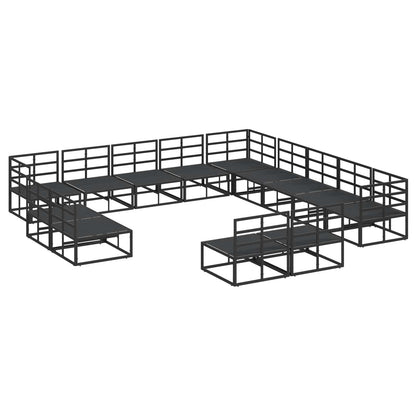 vidaXL Garden Sofa Set with Cushion 13 pcs Black Aluminium