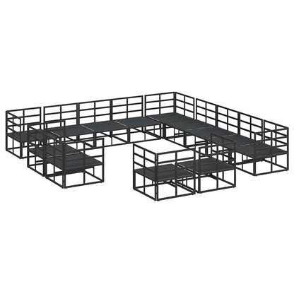 vidaXL Garden Sofa Set with Cushion 13 pcs Black Aluminium