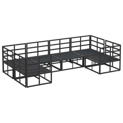 vidaXL Garden Sofa Set with Cushion 6 pcs Black Aluminium