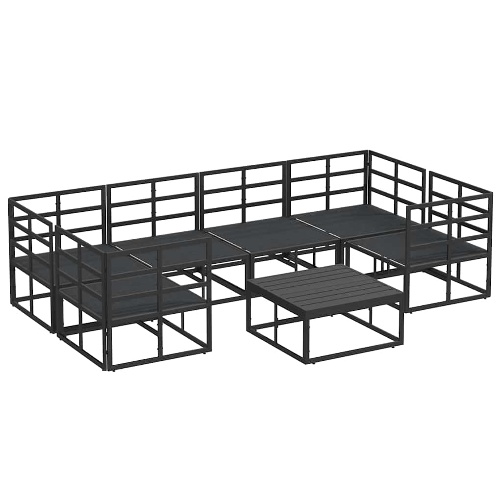 vidaXL Garden Sofa Set 7 pcs Black Aluminium