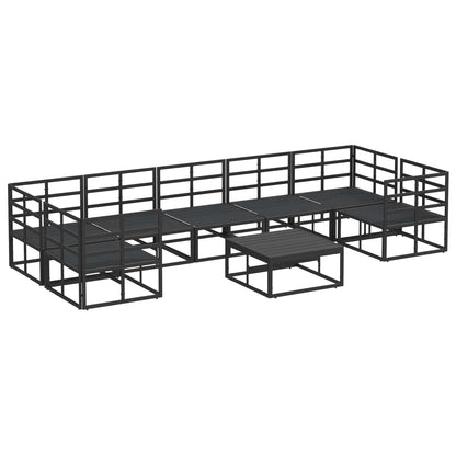 vidaXL Garden Sofa Set with Cushion 8 pcs Black Aluminium