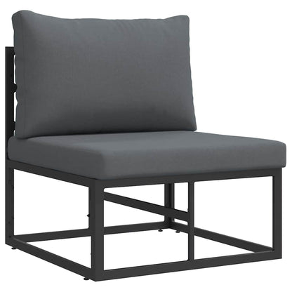 vidaXL Garden Sofa Set with Cushion 6 pcs Black Aluminium