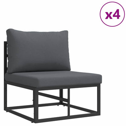 vidaXL Garden Sofa Set with Cushion 9 pcs Black Aluminium