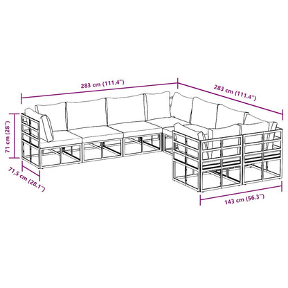 vidaXL Garden Sofa Set with Cushion 8 pcs Black Aluminium