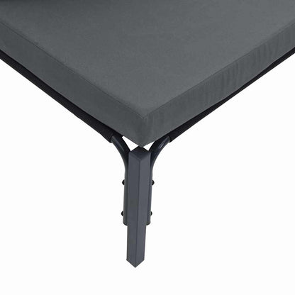 vidaXL Garden Sofa Set with Cushion 5 pcs Black Steel