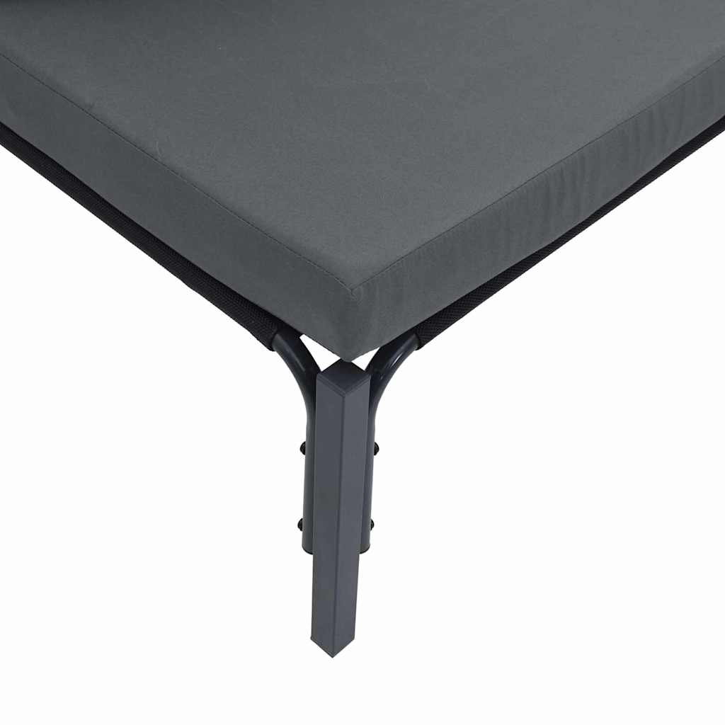 vidaXL Garden Sofa Set with Cushion 8 pcs Black Steel