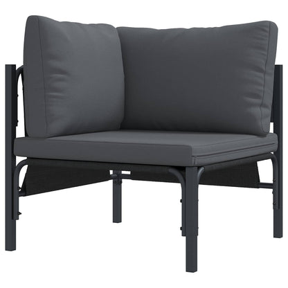 vidaXL Garden Sofa Set with Cushion 8 pcs Black Steel