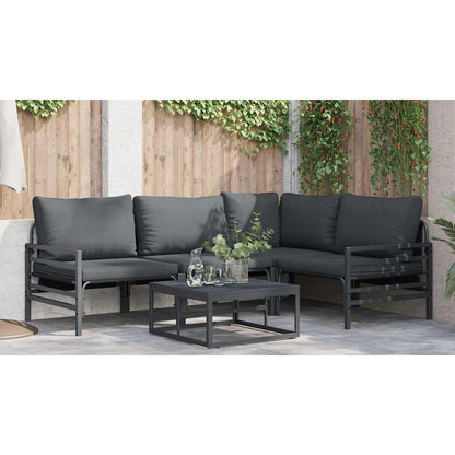 vidaXL Garden Sofa Set 4 pcs Anthracite Steel