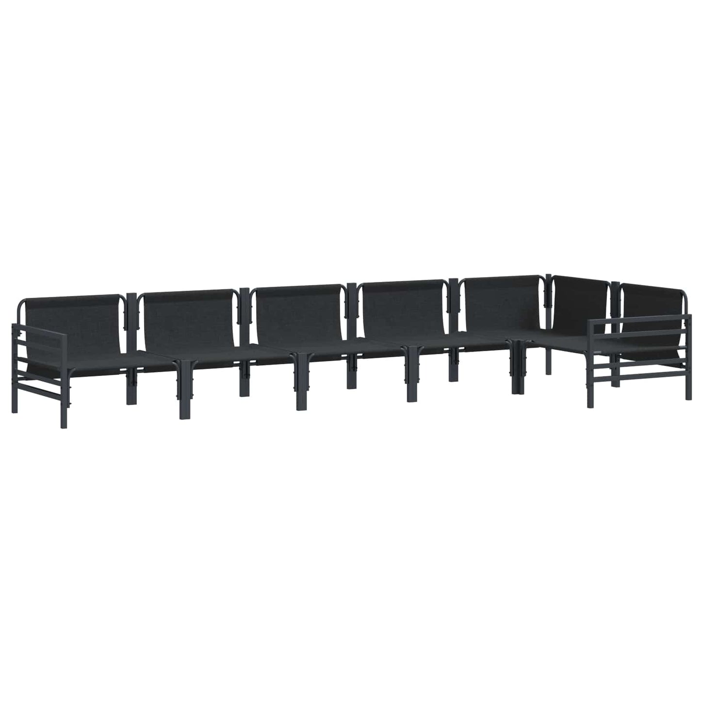 vidaXL Garden Sofa Set with Cushion 6 pcs Black Steel